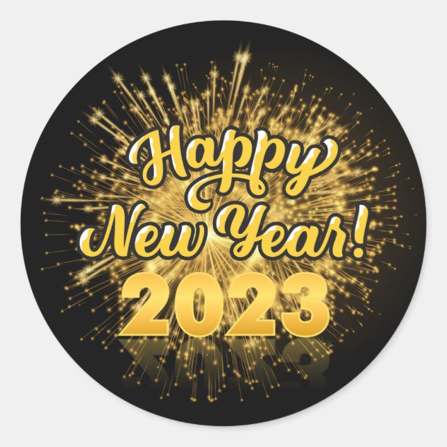 Cool New Year's Eve G Classic Round Stick Classic Classic Round Sticker (Front)