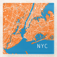 Cool New York City Map | NYC | Orange & Turquoise