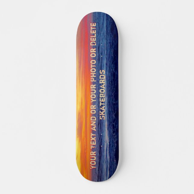 Cool Night Sunset Beach Skateboards Personalized (Front)