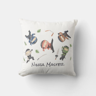 Cool Ninja Kids - Custom Gender Neutral Design  Throw Pillow