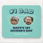 Cool No.1 Dad Custom Photo First Father's Day Mouse Pad<br><div class="desc">Personalized Father's Day gift for your dad to celebrate Father's Day. Whether it's for a new dad, stepdad, old and classic dad, or dad-to-be, the custom text function will get you covered. You can change the text to your desired wording and upload your own custom photo. Get something memorable and...</div>