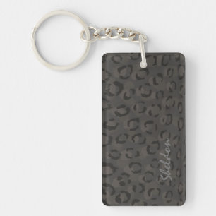 Cool noir gris cheetah imprimé monogramme