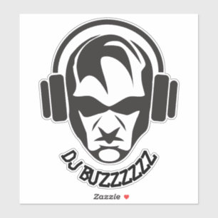 Cool nom personnalisé autocollant DJ