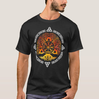 Cool Norse Viking Yggdrasil Awe Tree Of Life Retro T-Shirt