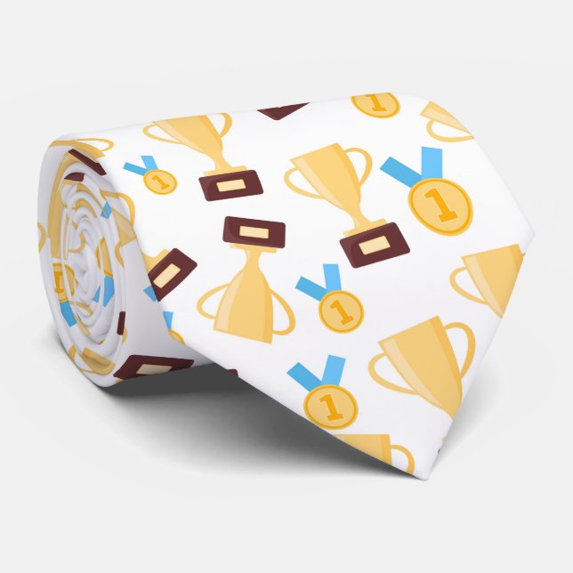 cool number one sports lovers pattern trophy tie (Rolled)