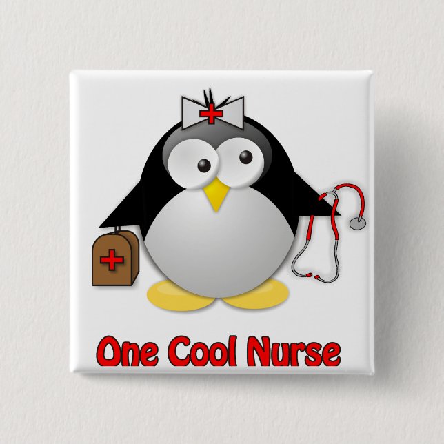 Cool Nurse 2 Inch Square Button (Front)