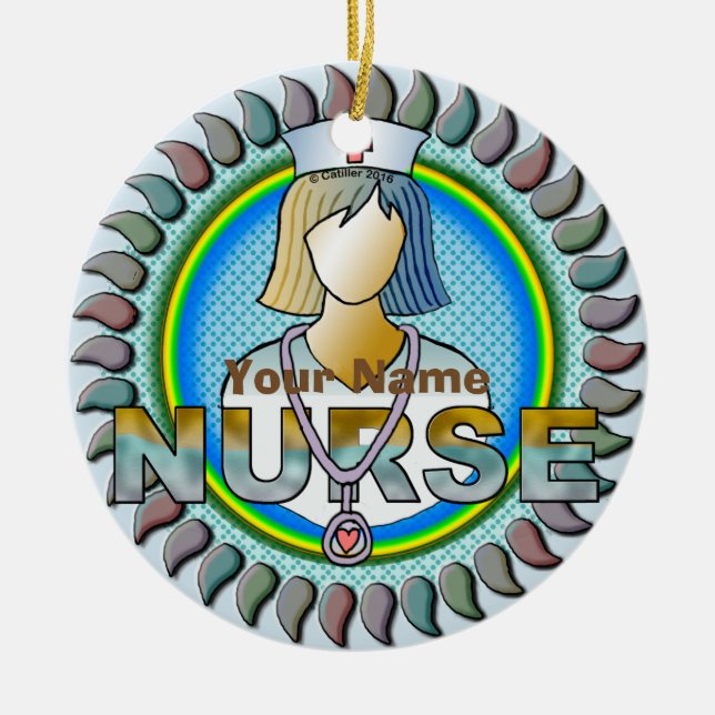 Cool nurse  ceramic ornament (Front)