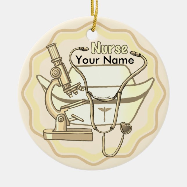 Cool Nurse Ceramic Ornament (Front)