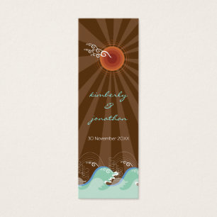 Cool Ocean Waves et Brown Sun Wedding Favor Tags