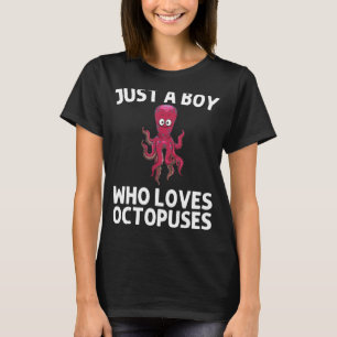 Cool Octopus For Boys Kids Sea Life Ocean Biology  T-Shirt