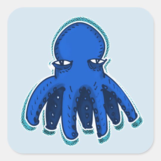 cool octopus sweet cartoon square sticker
