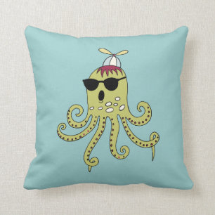 Cool Octopus Throw Pillow