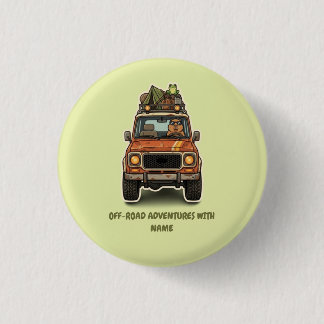Cool Off-Road Capybara Camping Custom 1 Inch Round Button