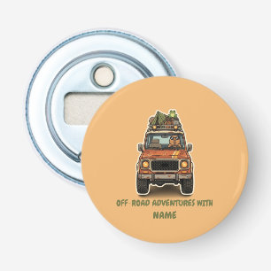 Cool Off-Road Capybara Camping Custom Bottle Opener