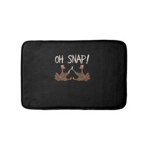 Cool Oh Snap! _ Funny Turkey With Wishbone Thanksg Bath Mat