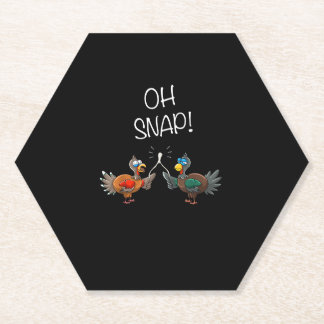 Cool Oh Snap! _ Funny Turkey With Wishbone Thanksg Paper Coaster