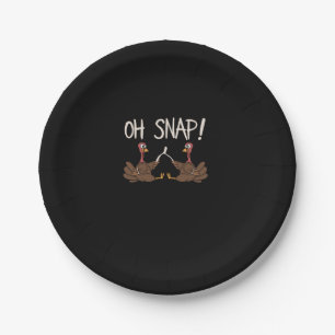 Cool Oh Snap! _ Funny Turkey With Wishbone Thanksg Paper Plate