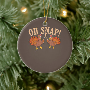 Cool Oh Snap! Funny Turkey With Wishbone Thanksgi Ceramic Ornament