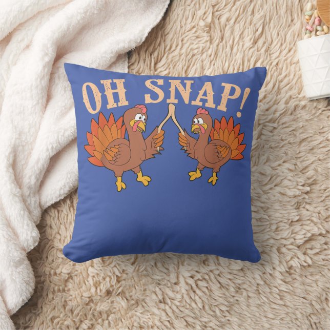 Cool Oh Snap!  Funny Turkey With Wishbone Thanksgi Throw Pillow (Blanket)
