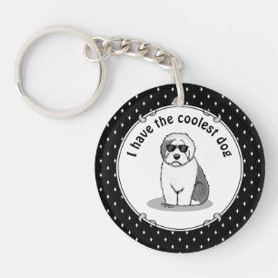 Cool Old English Sheepdog (Grey 1) Cute Funny Keychain