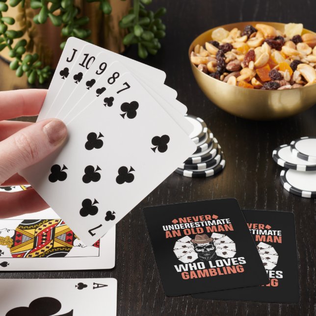 Cool old man gambling word art  playing cards (In Situ)