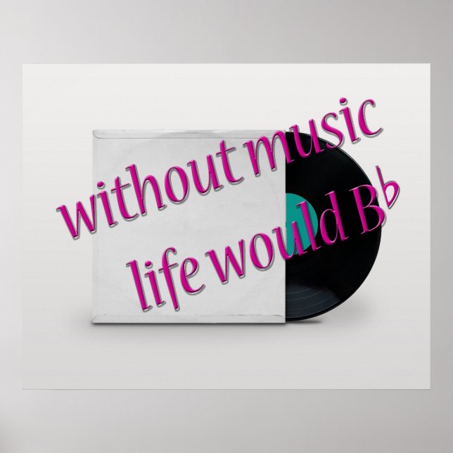 Cool Oldies Music Quote Vinyl Record Poster (Front)