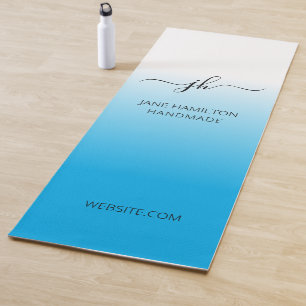 Cool Ombre Blue Personalized Yoga Mat