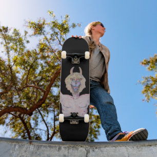 cool on-off picture of demonic monster skateboard