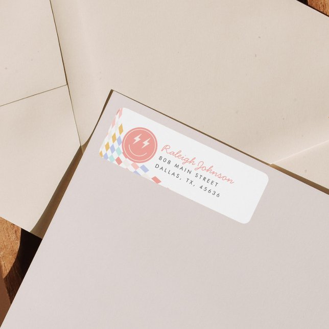 Cool One Girl's Chequered Retro Return Address (Creator Uploaded)