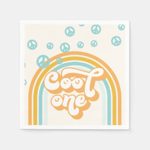Cool One Retro Boy 1st Birthday Napkin