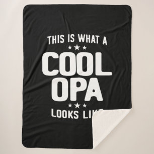 Cool Opa Looks Like Father Grandpa Gift Sherpa Blanket