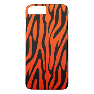 Cool Orange and Black Zebra Stripes Pattern iPhone 8 Plus/7 Plus Case