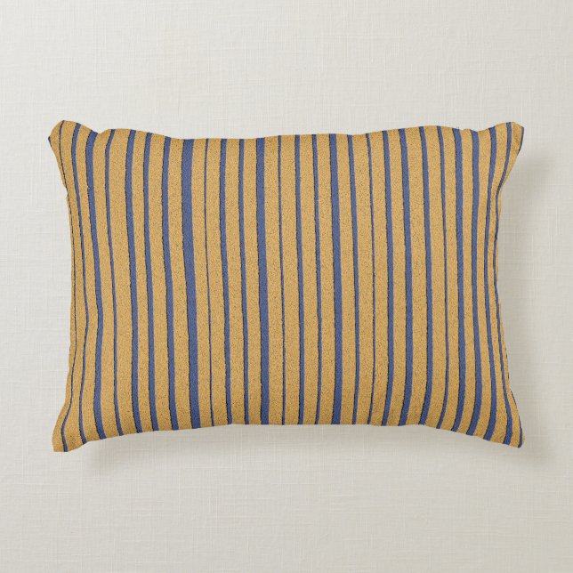 Cool Orange and Purple Unique Striped Pattern Accent Pillow (Front)