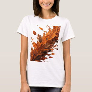 Cool Orange AUTUMN LEAVES IN ORANGE JUICE SPLASH T-Shirt