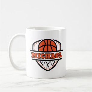 Cool Orange Black Basketball Sports Coffee Mug