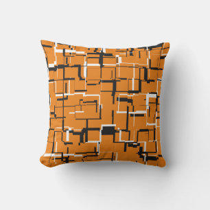 COOL Orange Black White Outdoor Pillow