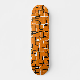 COOL Orange Black White Skateboard