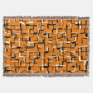 COOL Orange Black White Throw Blanket