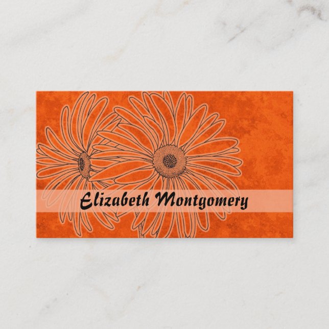 Cool Orange Daisy Spa Carte de visite de rendez-vo (Devant)