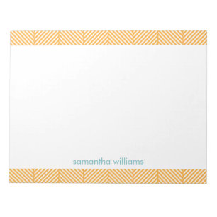 Cool Orange Herringbone Pattern Notepad