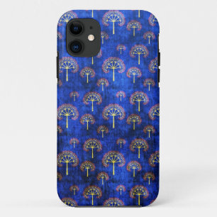 Cool oriental blue japanese abstract tree indigo iPhone 11 case
