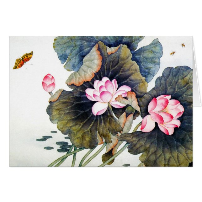 Cool oriental chinese beautiful lotus leaf butterf (Front Horizontal)
