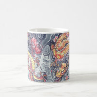 Cool Oriental Dragons tattoo mug