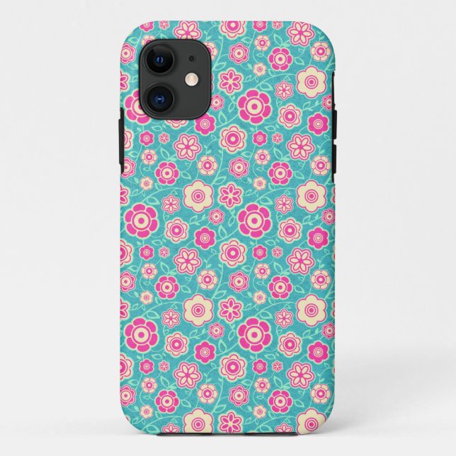 Cool oriental floral pink flower ornament pattern Case-Mate iPhone case (Back)