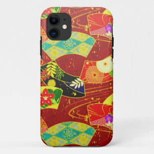 Cool oriental japanese abstract vibrant pattern iPhone 11 case