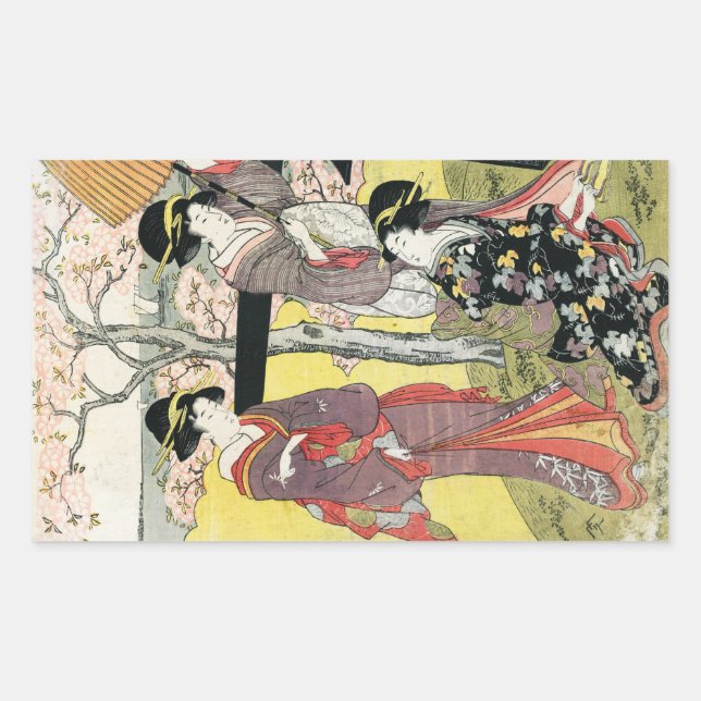 Cool oriental japanese classic geisha lady art sticker (Front)