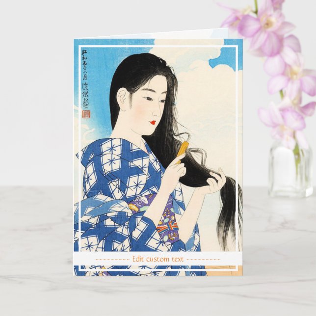 Cool oriental japanese classic geisha lady maiko card (Orchid)