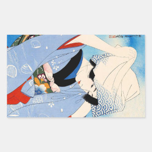Cool oriental japanese classic lady art sticker