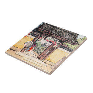 Cool oriental japanese classic Little Templa Gate Tile