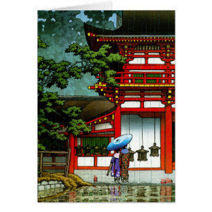 Cool oriental japanese classic temple rain art